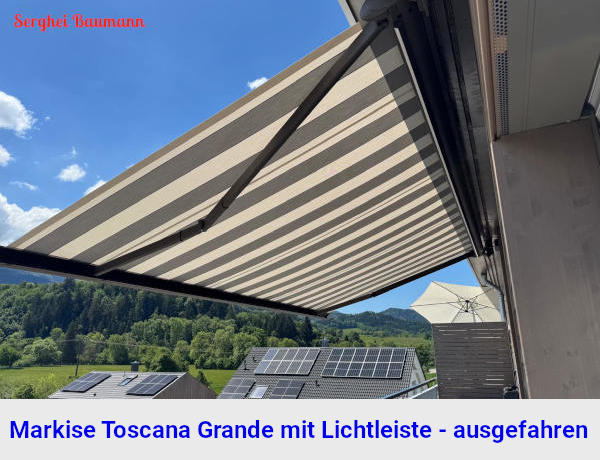 LED beleuchtete Terrassenmarkise