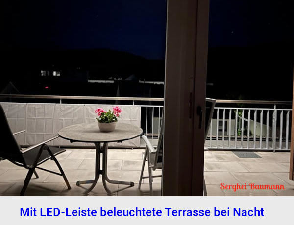 LED beleuchtete Terrassenmarkise