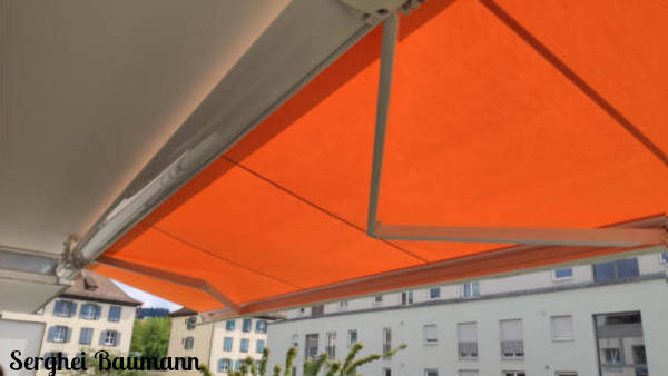 Markise mit Tuch Stoff aus Acryl