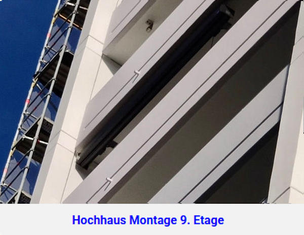 Hochhaus Montage 9. Etage